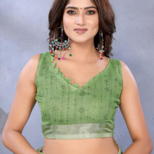 Mameraa Floral Printed Zari Saree - Image 7