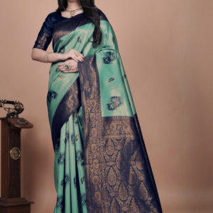 Mameraa Floral Woven Design Saree With Blouse Piece - Image 1