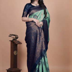 Mameraa Floral Woven Design Saree With Blouse Piece - Image 4