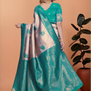 Mameraa Floral Woven Design Zari Saree - Image 4