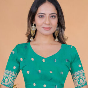 Mameraa Floral Woven Design Zari Saree - Image 6