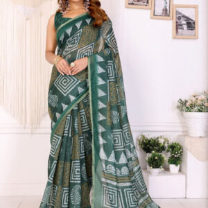 Mameraa Geometric Printed Saree - Image 1