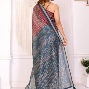 Mameraa Geometric Printed Woven Design Saree - Image 3