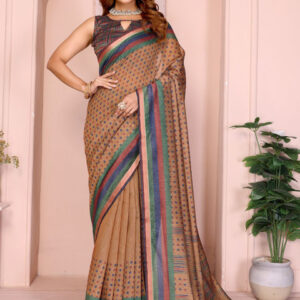 Mameraa Polka Dots Printed Saree - Image 1