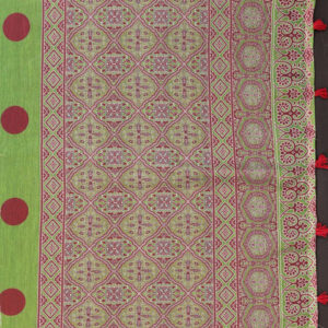 Mameraa Polka Dots Printed Woven Design Saree - Image 7