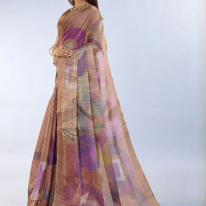 Mameraa Printed Abstract Saree - Image 1