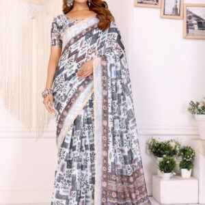 Mameraa Printed Woven Design Saree - Image 1