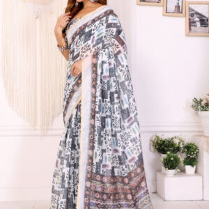 Mameraa Printed Woven Design Saree - Image 3