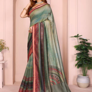 Mameraa Tie and Dye Dyed Saree With Blouse Piece - Image 3