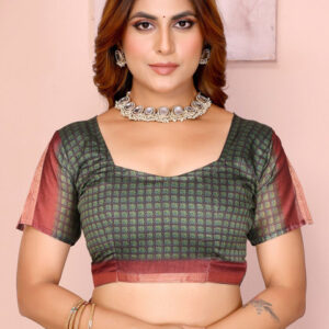 Mameraa Tie and Dye Dyed Saree With Blouse Piece - Image 7