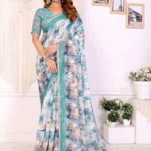 Mameraa Women Abstract Printed Saree - Image 1