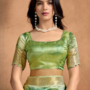 Mameraa Women Abstract Printed Zari Saree - Image 6