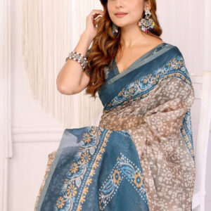 Mameraa Women Ethnic Motifs Printed Saree - Image 4