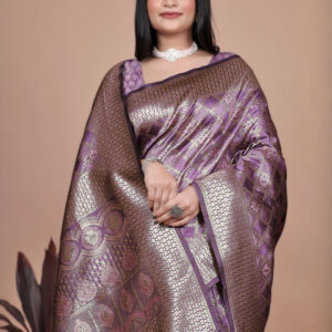 Mameraa Women Ethnic Motifs Woven Design Zari Saree - Image 2