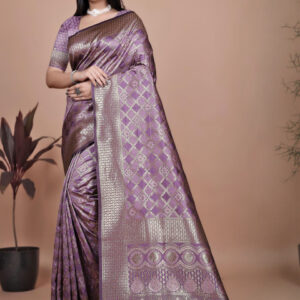 Mameraa Women Ethnic Motifs Woven Design Zari Saree - Image 1