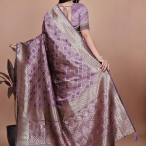 Mameraa Women Ethnic Motifs Woven Design Zari Saree - Image 4