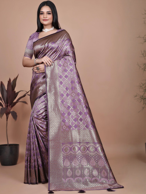 Mameraa Women Ethnic Motifs Woven Design Zari Saree