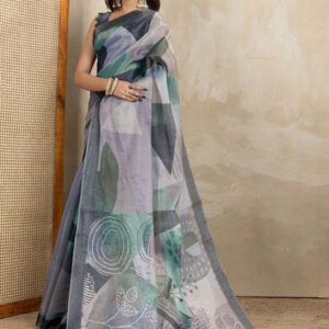 Mameraa Women Floral Art Silk Saree - Image 2