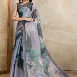 Mameraa Women Floral Art Silk Saree - Image 4