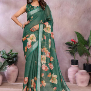 Mameraa Women Floral Printed Saree - Image 1
