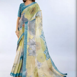 Mameraa Women Floral Printed Saree - Image 4