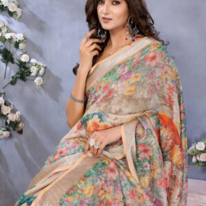 Mameraa Women Floral Printed Saree - Image 2