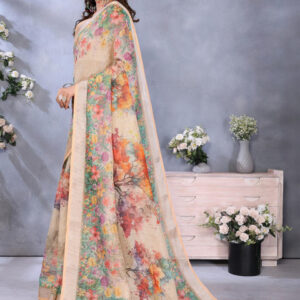 Mameraa Women Floral Printed Saree - Image 3