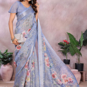 Mameraa Women Floral printed Saree - Image 3