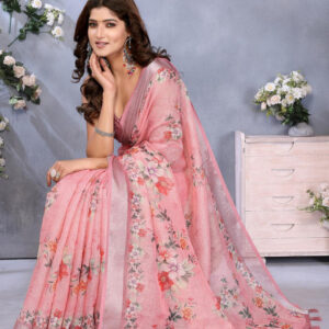 Mameraa Women Floral Printed Saree - Image 4