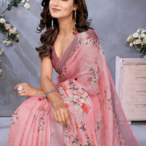Mameraa Women Floral Printed Saree - Image 6
