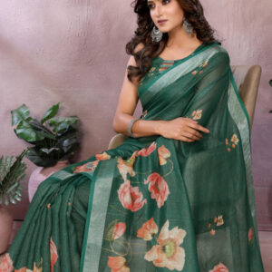 Mameraa Women Floral Printed Saree - Image 2