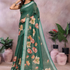 Mameraa Women Floral Printed Saree - Image 3