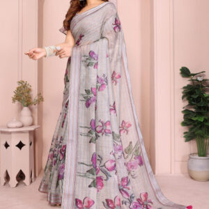 Mameraa Women Floral Printed Saree - Image 3