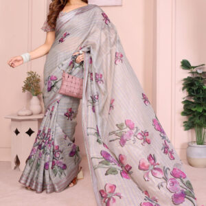 Mameraa Women Floral Printed Saree - Image 5