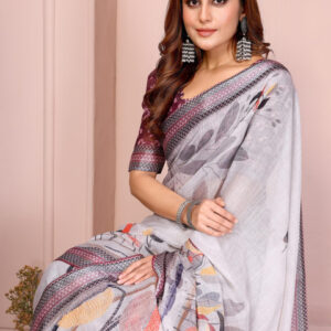 Mameraa Women Floral Printed Saree - Image 5