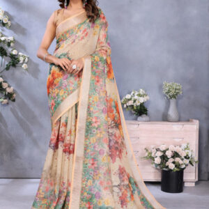 Mameraa Women Floral Printed Saree - Image 1