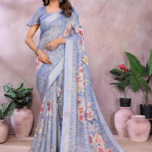 Mameraa Women Floral printed Saree - Image 1