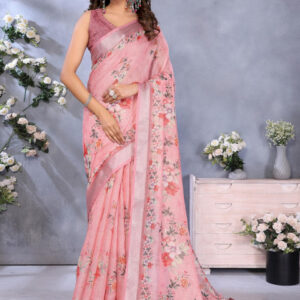 Mameraa Women Floral Printed Saree - Image 1