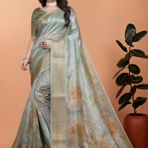 Mameraa Women Floral Printed Woven Design Saree - Image 1