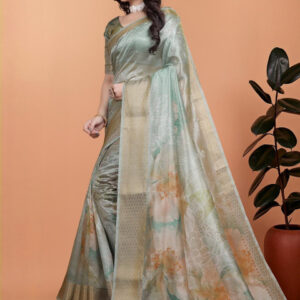 Mameraa Women Floral Printed Woven Design Saree - Image 3