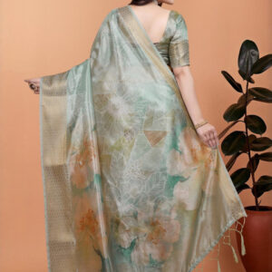 Mameraa Women Floral Printed Woven Design Saree - Image 5