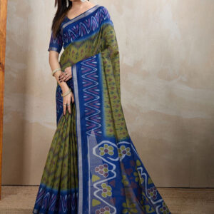 Mameraa Women Floral Printed Zari Saree - Image 1