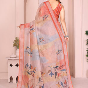 Mameraa Women Floral Printed Zari Saree - Image 3