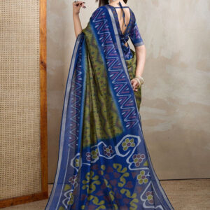 Mameraa Women Floral Printed Zari Saree - Image 4