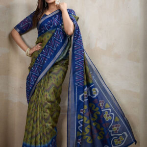 Mameraa Women Floral Printed Zari Saree - Image 5