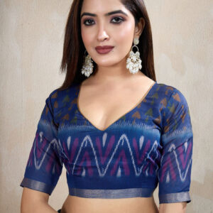 Mameraa Women Floral Printed Zari Saree - Image 7