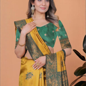 Mameraa Women Floral Woven Design Zari Saree - Image 5
