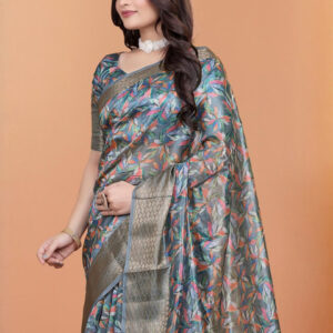 Mameraa Women Floral Zari Saree - Image 5
