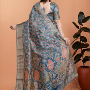 Mameraa Women Floral Zari Saree - Image 3