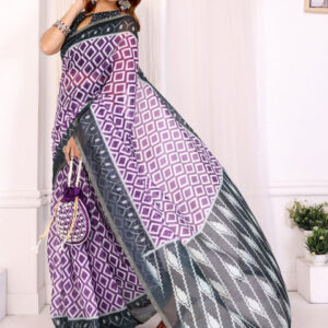 Mameraa Women Geometric Printed Zari Saree - Image 4